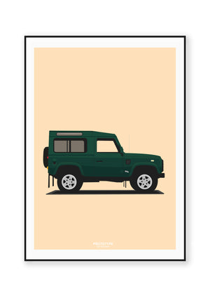 Ouvrir l&#39;image dans le diaporama, Land Rover Defender - affiche PROTOYPE ILLUSTRATIONS - ONIRIC
