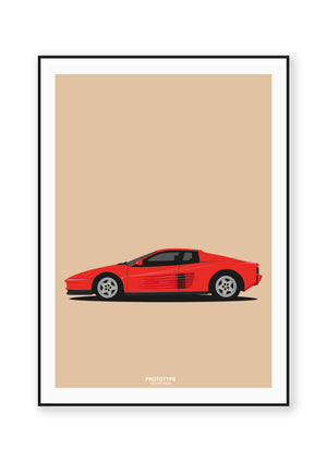 Ouvrir l&#39;image dans le diaporama, Ferrari Testarossa - affiche PROTOYPE ILLUSTRATIONS - ONIRIC

