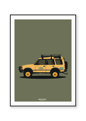 Ouvrir l&#39;image dans le diaporama, land Rover Discovery Camel Trophy - affiche PROTOYPE ILLUSTRATIONS - ONIRIC

