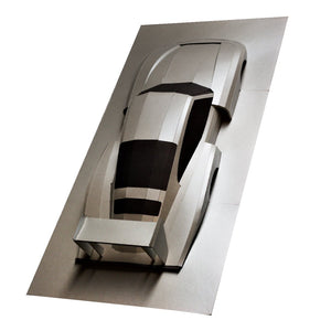 Ouvrir l&#39;image dans le diaporama, Sculpture de voiture en papier &quot;Whale tail&quot; Porsche 911 (1:8) 2 - Paperlegend ONIRIC
