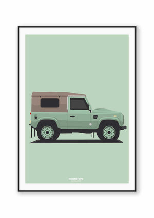 Ouvrir l&#39;image dans le diaporama, Defender d&#39;entrer - affiche Prototype Illustration inspirée du Land Rover Defender
