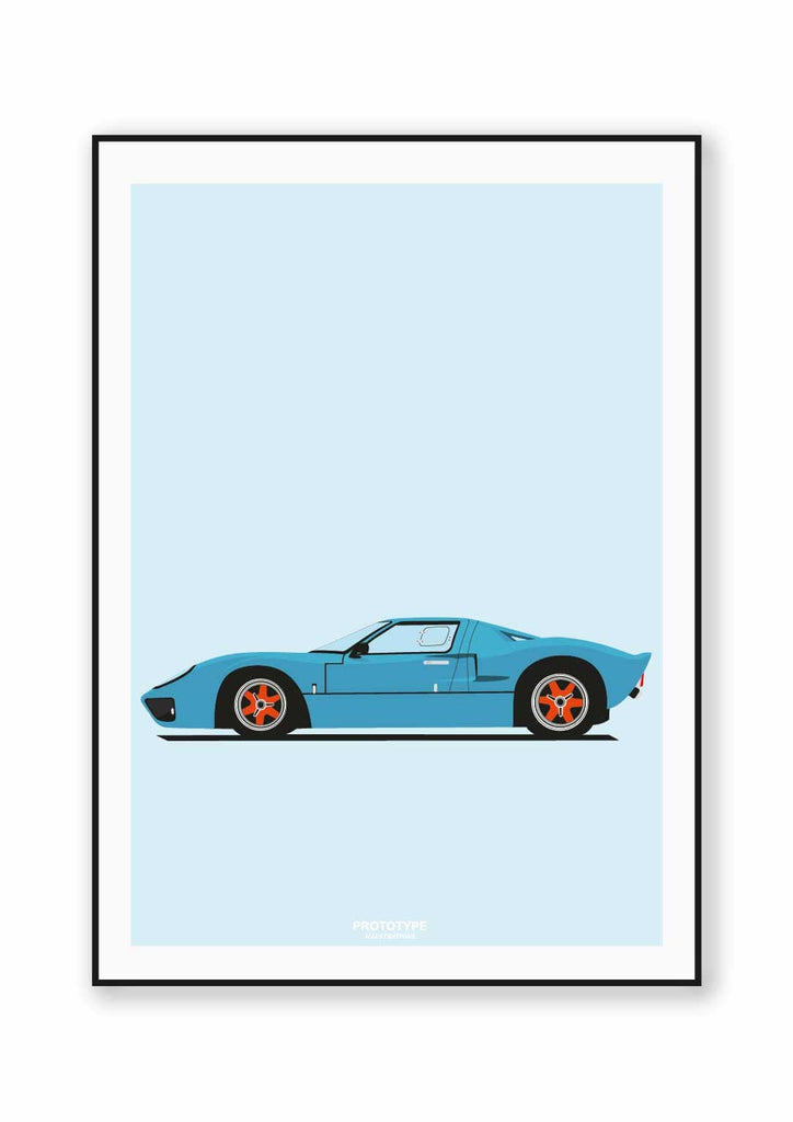 S'en moquer comme de l'an GT40 - affiche Prototype Illustration inspirée de la Ford GT40