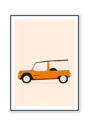 Ouvrir l&#39;image dans le diaporama, La Méhari du marchand - affiche Prototype Illustration inspirée de la Citroën Méhari
