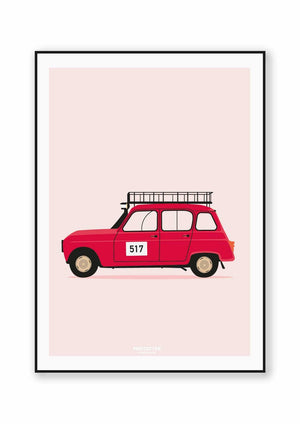 Ouvrir l&#39;image dans le diaporama, L&#39;iconique 4L - affiche Prototype Illustration inspirée de la Renault 4
