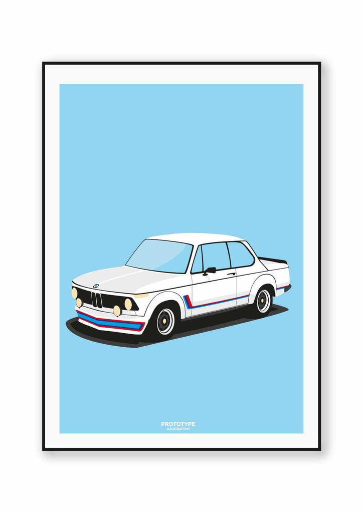 Un vrai cordon BMW - affiche Prototype Illustration inspirée de la BMW 2022 Turbo