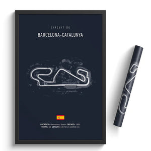 Ouvrir l&#39;image dans le diaporama, Circuit BARCELONA -CATALUNYA (Grand Prix) - affiche illustratedtracks - ONIRIC
