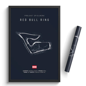 Ouvrir l&#39;image dans le diaporama, Circuit RED BULL RING - affiche illustratedtracks - ONIRIC
