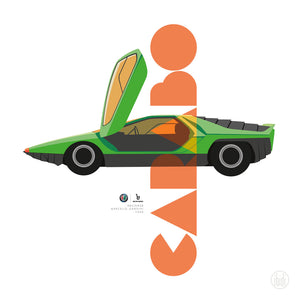Ouvrir l&#39;image dans le diaporama, Affiche Alfa Roméo Carabo Bertone - ibidi illustration - ONIRIC

