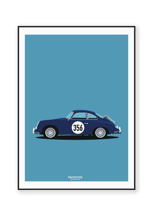 Porsche 356 A - affiche PROTOYPE ILLUSTRATIONS - ONIRIC