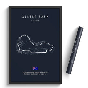 Ouvrir l&#39;image dans le diaporama, Circuit ALBERT PARK - affiche illustratedtracks - ONIRIC
