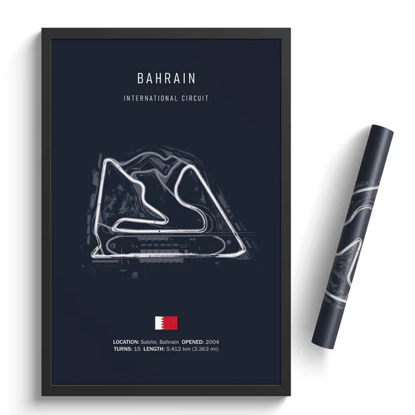 Circuit BAHRAIN INTERNATIONAL - affiche illustratedtracks - ONIRIC