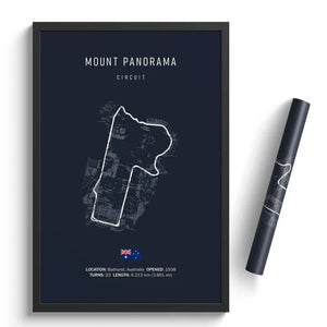 Ouvrir l&#39;image dans le diaporama, Circuit Mount Panorama - affiche illustratedtracks - ONIRIC
