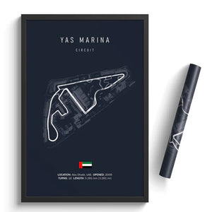 Ouvrir l&#39;image dans le diaporama, Circuit de YAS MARINA - affiche - Illustratedtracks - ONIRIC
