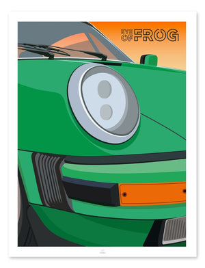 Ouvrir l&#39;image dans le diaporama, Affiche auto EYE OF FROG inspirée du modèle Porsche 911 2,7 L - illustration ONIRIC
