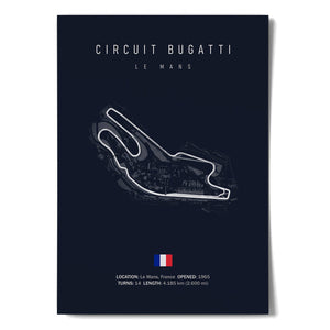 Ouvrir l&#39;image dans le diaporama, Circuit BUGATTI LE MANS - affiche illustratedtracks - ONIRIC
