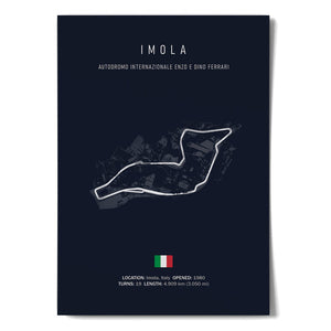 Ouvrir l&#39;image dans le diaporama, Circuit d&#39;IMOLA - affiche ou toile canvas - illustratedtracks - ONIRIC
