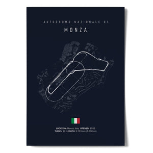 Ouvrir l&#39;image dans le diaporama, Circuit de MONZA - affiche ou toile canvas - Illustratedtracks - ONIRIC
