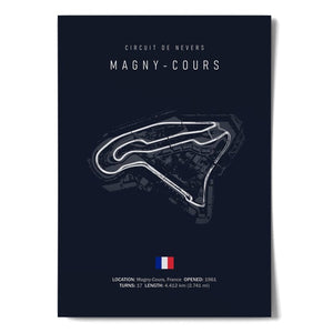 Ouvrir l&#39;image dans le diaporama, Circuit DE NEVERS MAGNY-COURS - affiche Illustratedtracks - ONIRIC
