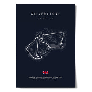 Ouvrir l&#39;image dans le diaporama, Circuit de SILVERSTONE - affiche ou toile canvas - Illustratedtracks - ONIRIC
