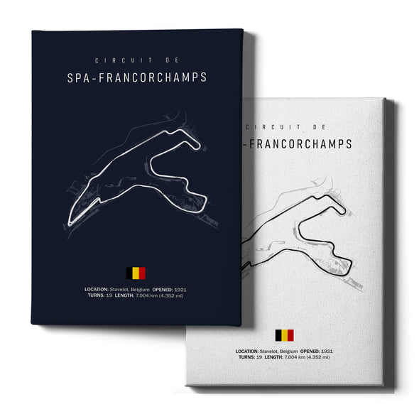 Circuit de SPA FRANCORCHAMPS - affiche ou toile canvas - Illustratedtracks - ONIRIC