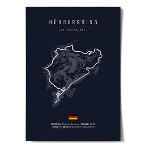 Ouvrir l&#39;image dans le diaporama, Circuit de Nürburgring GP Affiche - Illustratedtracks ONIRIC 01 - iIllustratedtracks - ONIRIC
