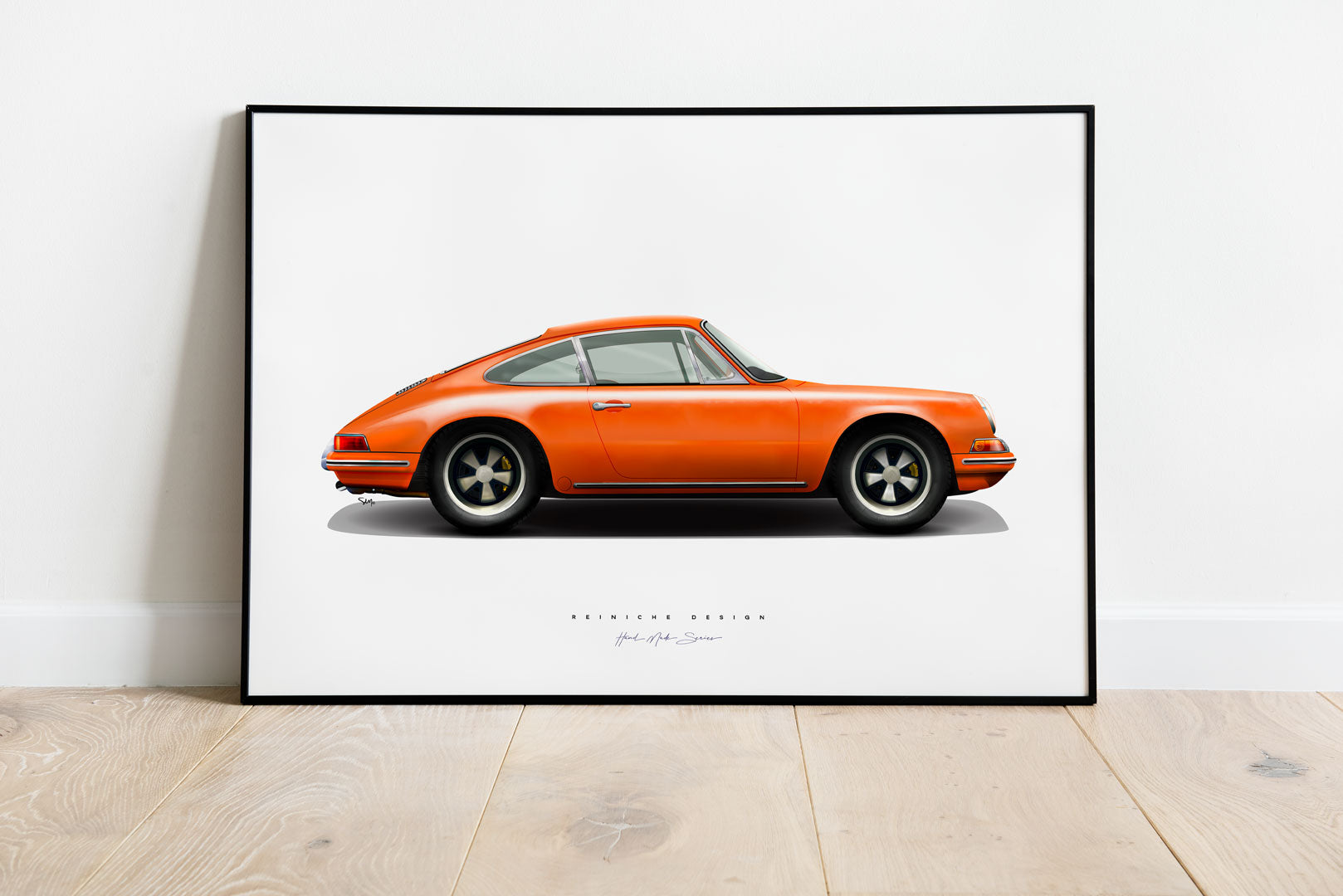Affiche PORSCHE 911T Tangerine - illustration Reiniche Design