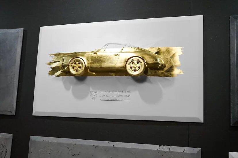 Sculpture murale 36" - Porsche Carrera RS 2.7 n°33 - Advanced Canvas - ONIRIC
