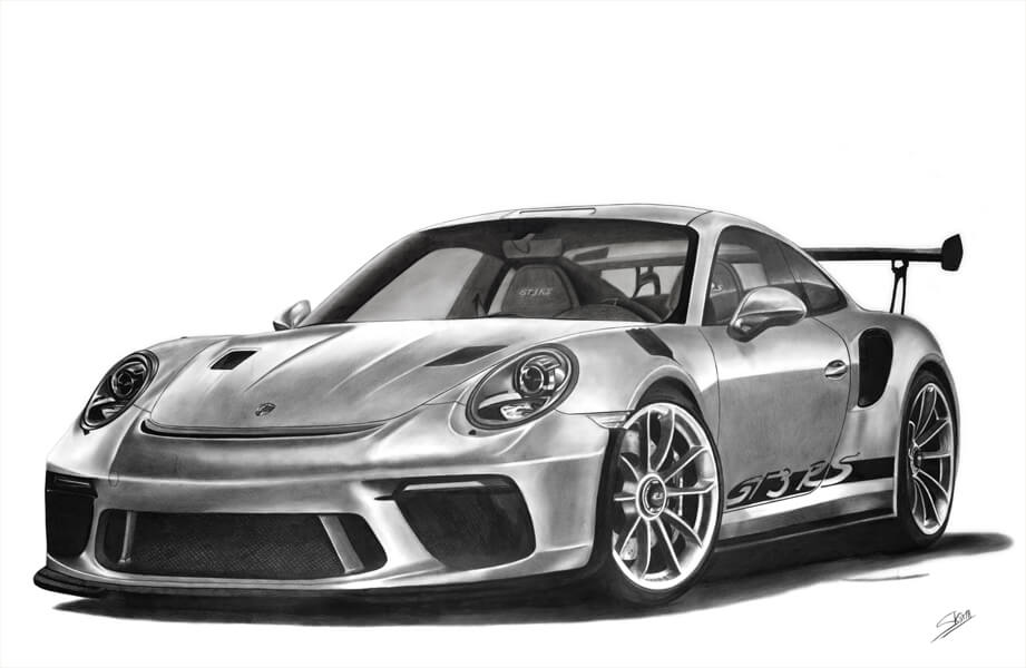 Reproductions PORSCHE GT3 RS - Skima Drawing - ONIRIC