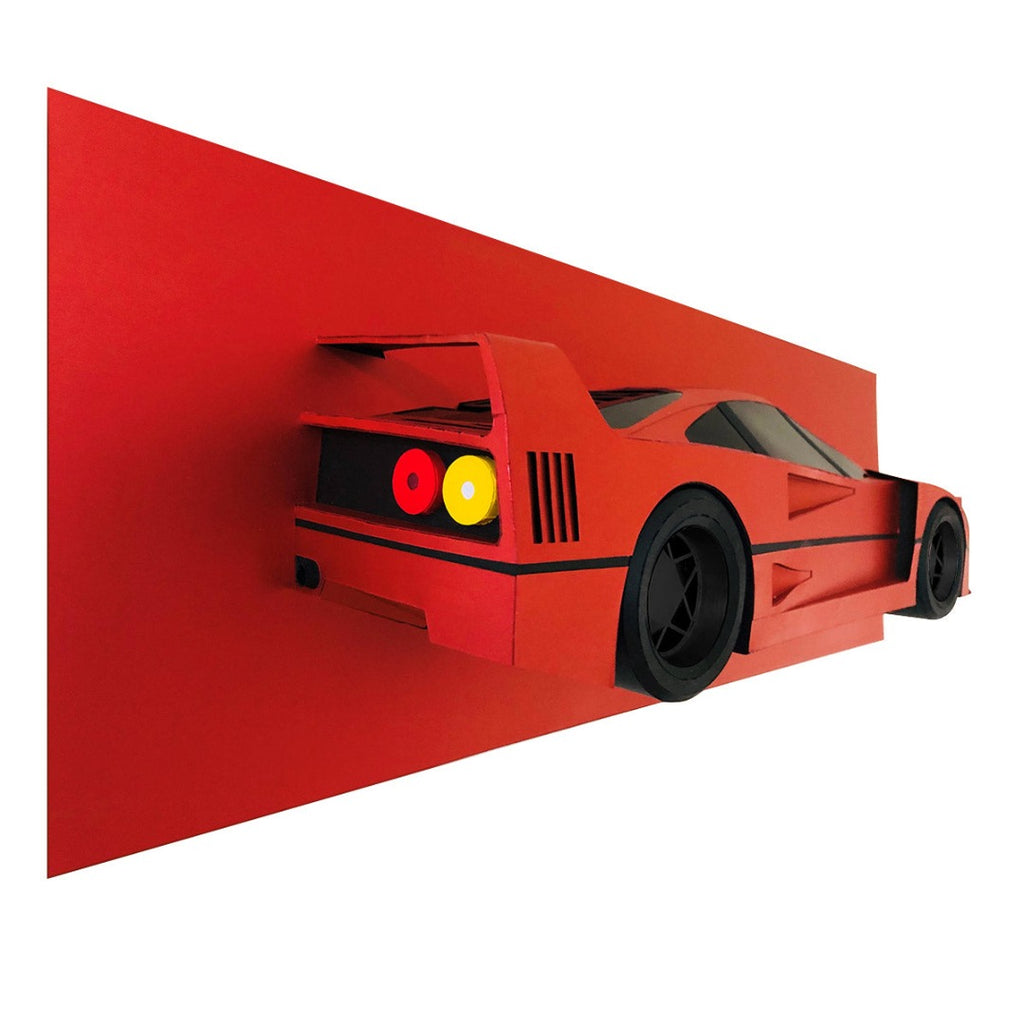 Sculpture de voiture en papier "Wild Horse" Ferrari F40 (1:8) - Paperlegend - ONIRIC