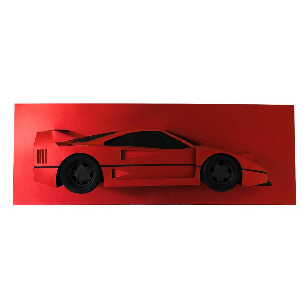 Sculpture de voiture en papier "Wild Horse" Ferrari F40 (1:8) 2 - Paperlegend - ONIRIC