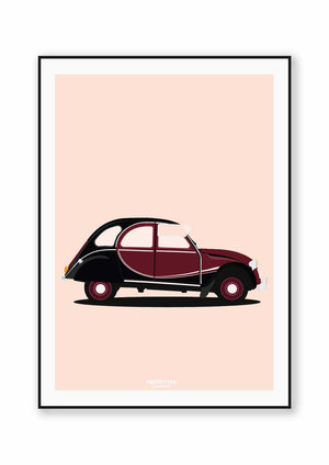 Ouvrir l&#39;image dans le diaporama, Charles in Paris - affiche Prototype Illustration inspirée de la Citroën 2CV
