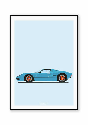Ouvrir l&#39;image dans le diaporama, S&#39;en moquer comme de l&#39;an GT40 - affiche Prototype Illustration inspirée de la Ford GT40
