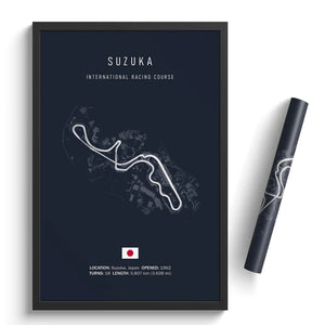 Ouvrir l&#39;image dans le diaporama, Circuit SUZUKA INTERNATIONAL RACING COURSE - affiche illustratedtracks - ONIRIC
