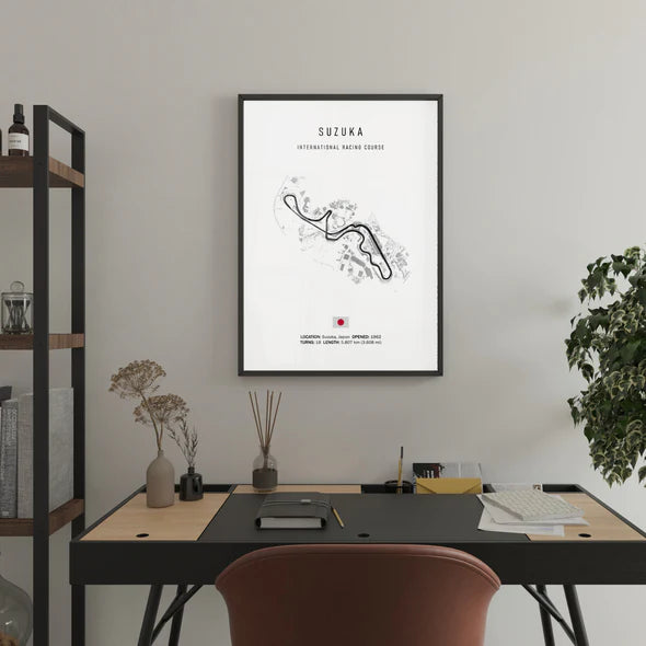 Circuit SUZUKA INTERNATIONAL RACING COURSE - affiche illustratedtracks - ONIRIC