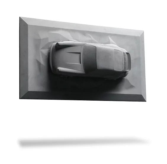 Sculpture murale 17" - Porsche Carrera RS 2.7 n°63 - Advanced canvas - ONIRIC