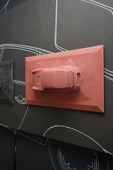 Sculpture murale 17" - Porsche Carrera RS 2.7 n°66 - Advanced Canvas - ONIRIC