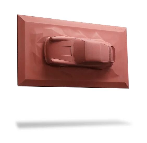 Sculpture murale 17" - Porsche Carrera RS 2.7 n°66 - Advanced Canvas - ONIRIC