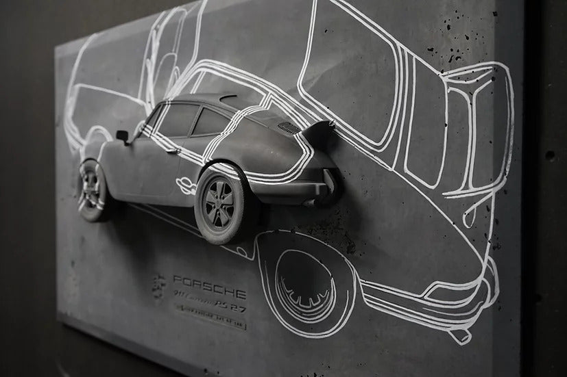 Sculpture murale 36" - Porsche Carrera RS 2.7 n°45 - Advanced Canvas - ONIRIC